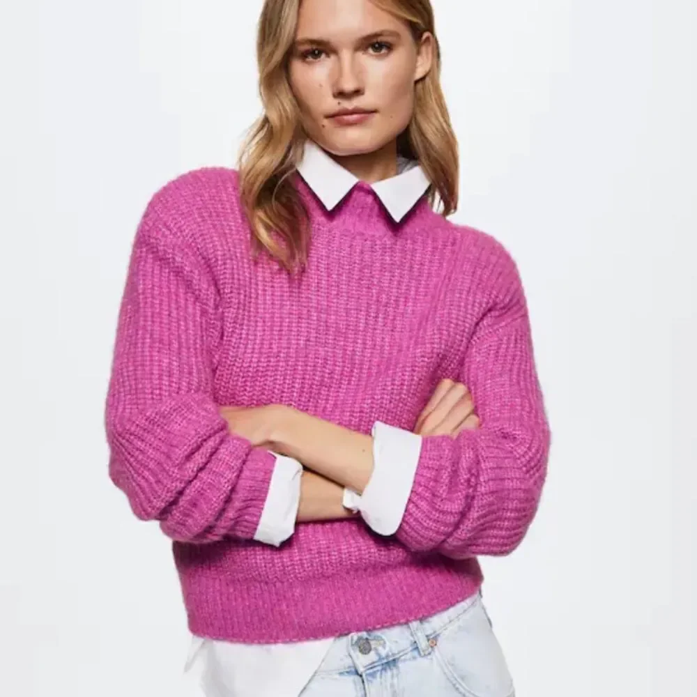 MNG High Collar Ribbed‎ Knit Sweater Orange Color L NWT and in packaging